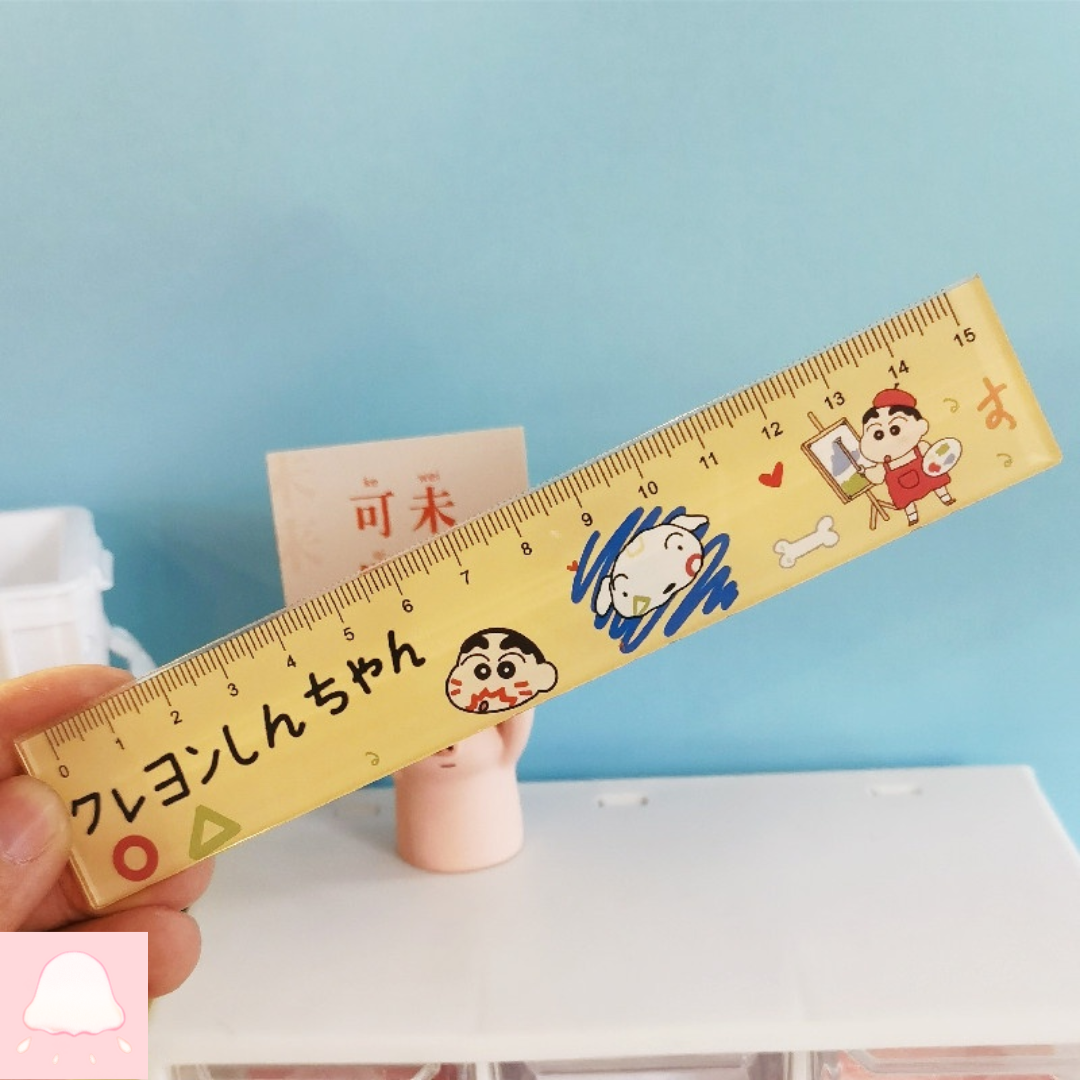  Thước Đo màu Acrylic Họa Tiết Hoạt Hình Shin-chan Dễ Thương Cho Học Sinh 