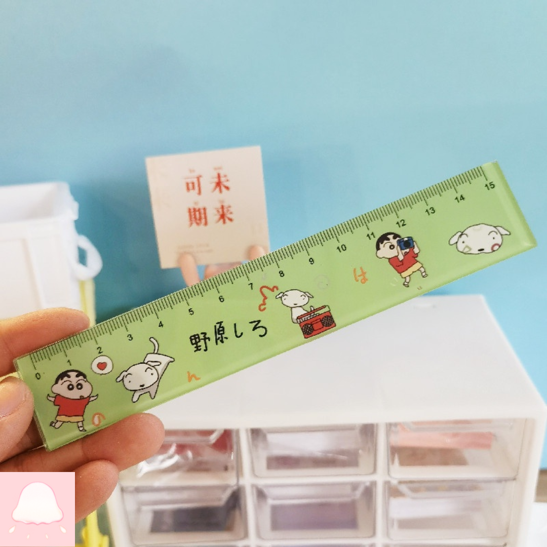 Thước Đo màu Acrylic Họa Tiết Hoạt Hình Shin-chan Dễ Thương Cho Học Sinh 