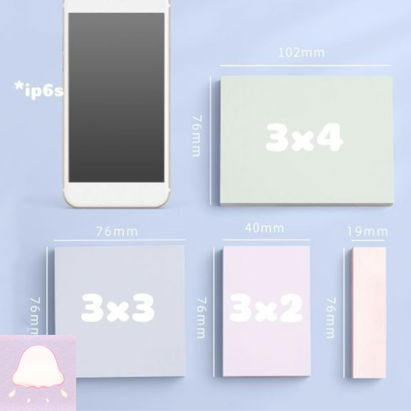  Giấy ghi chú (Hộp 100 tờ) nhiều màu và kích 