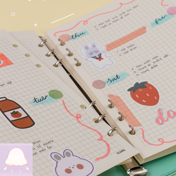  Bullet Journal còng bìa da PU Klong Caro 5x5 A5 100 trang MS 992 bìa Pastel 