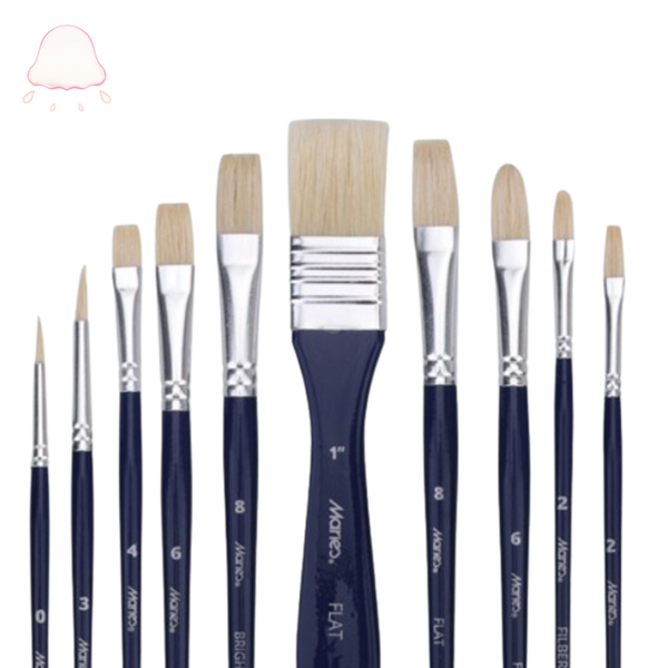  Cọ bộ 10 cây Marie's vẽ Sơn dầu kèm túi đựng lông Lợn cứng 