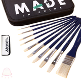 Cọ bộ 10 cây Marie's vẽ Sơn dầu kèm túi đựng lông Lợn cứng 