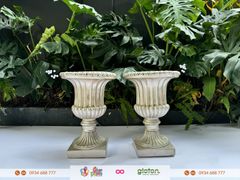 Bộ 2 bình cắm hoa - chậu hoa cao cổ điển