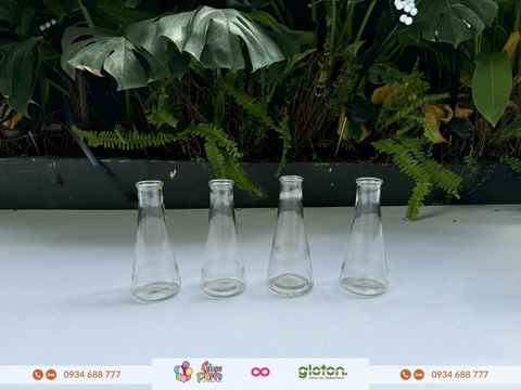 Bộ 4 bình cắm hoa - thủy tinh - tam giác cao