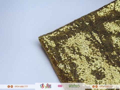 Khăn trải bàn - Kim Tuyến Vàng champagne