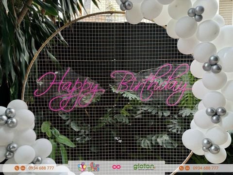 Chữ đèn LED neon - Hồng - Happy Birthday