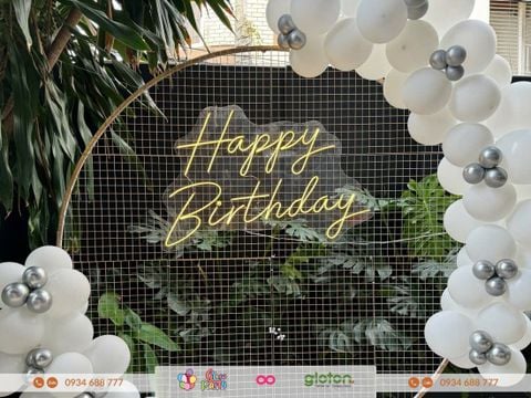 Chữ đèn LED neon - Vàng - Happy Birthday