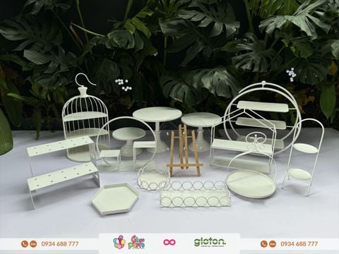 Bộ Kệ Trắng Cổ Điển - Full Set 16 món