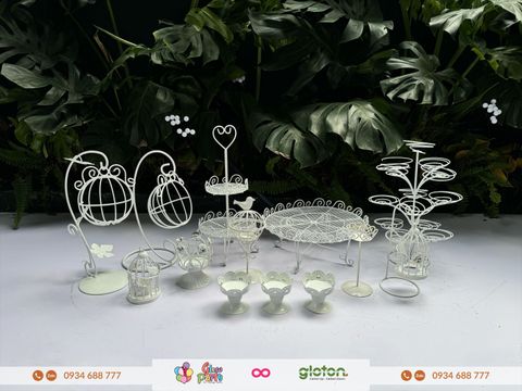 Bộ Kệ Sắt Trắng Vintage
