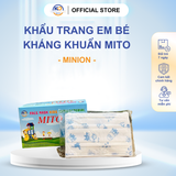  5 Hộp Khẩu trang Y tế Kháng Khuẩn MITO, (Em Bé), 4 lớp (hộp 50 cái) Hình gấu trúc, Minion 