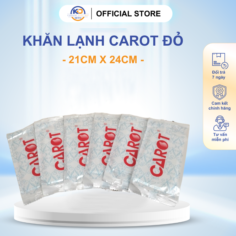  10 Bịch Khăn Lạnh Carot  Đỏ – (KT 21cm x 24cm) - (20 cái/bịch) 