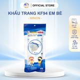  Thùng Khẩu Trang Trẻ Em KF94 TÃ BỈM MITO 4 Lớp Thông Thoáng Không Đau Tai Hình Minion 30 Bịch (Túi/ 10 Cái) 