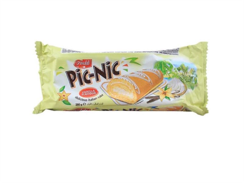 Bánh Bông Lan Cuộn Kem Pic-Nic Ý 200gr/Bịch ( 10 Bịch/Thùng ) – Viên Ngọc Xanh