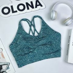 Áo bra thể thao nữ tập Yoga, Gym thiết kế họa tiết dây đan nhún