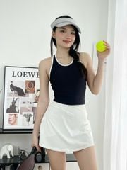 Áo ba lỗ gân viền trắng nữ cao cấp C5 Olona Sports vải thun gân co dãn 4 chiều có sẵn mút nâng v1