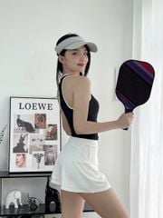 Áo ba lỗ gân viền trắng nữ cao cấp C5 Olona Sports vải thun gân co dãn 4 chiều có sẵn mút nâng v1