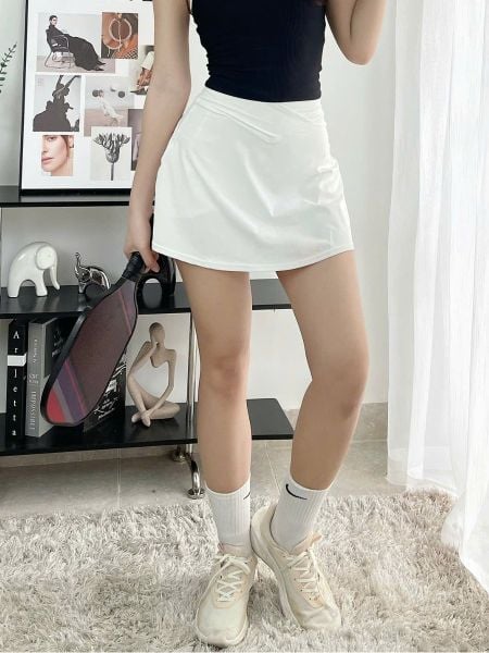 Chân váy pickleball, tennis nữ thể thao V10 Olona Sports 2 lớp có sẵn bảo hộ co giãn mềm mịn dày dặn tập Pickleball