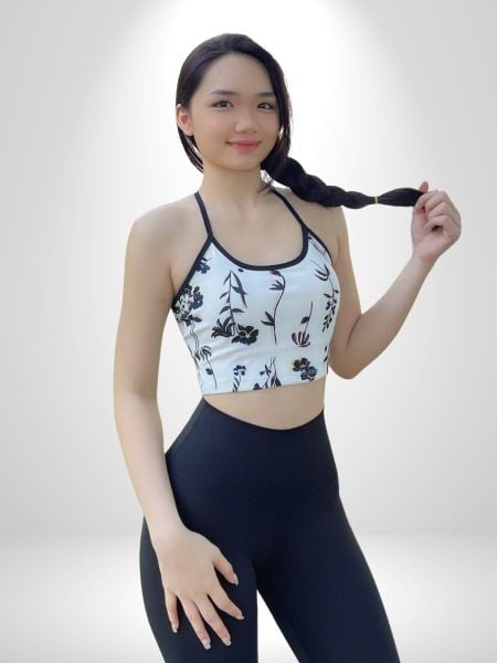 Áo bra họa tiết thể thao nữ tập gym, yoga C6 Olona Sports phối họa tiết chất lulu cao cấp co giãn 4 chiều