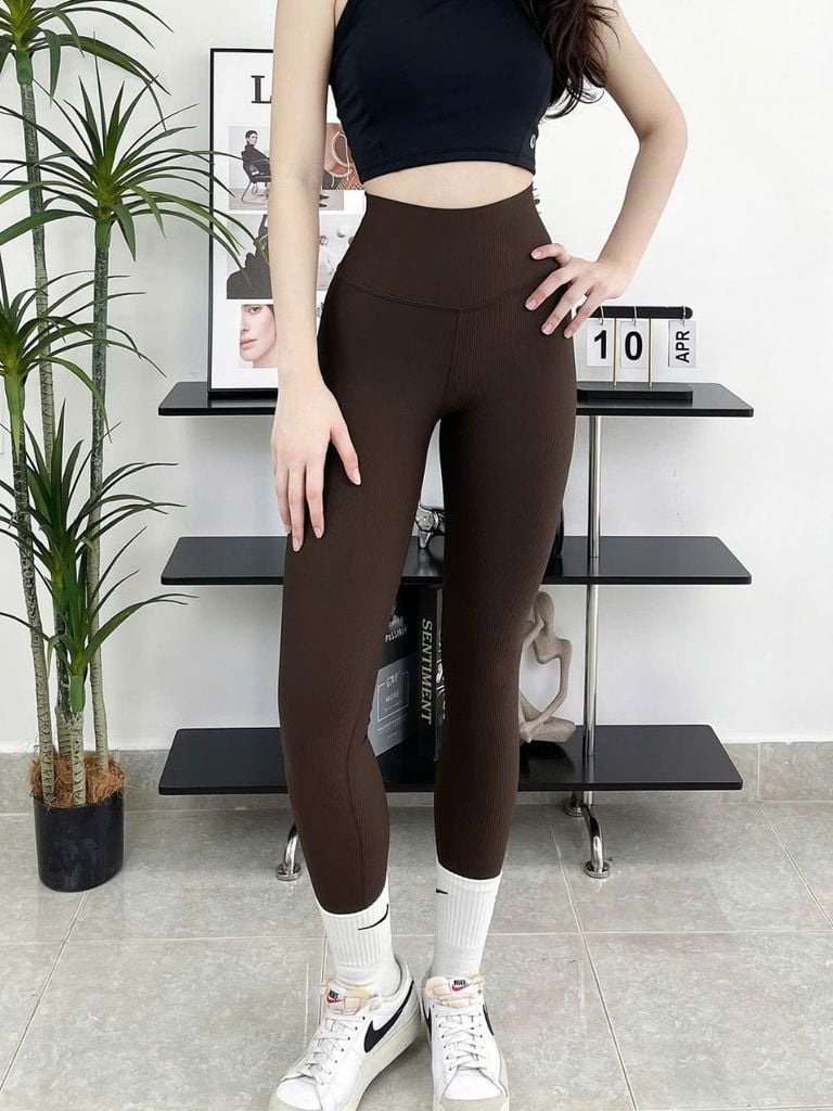 Quần dài tập gym yoga legging nữ cạp cao S11 Olona Sports chất thun gân nâng v3 tôn dáng cao cấp