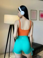 Quần đùi thể thao ngắn nữ tập Yoga, Gym thiết kế đùi rút hông không có túi chất vải cao cấp thoáng khí Olona Sports S10