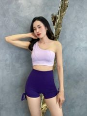 Quần đùi thể thao ngắn nữ tập Yoga, Gym thiết kế đùi rút hông không có túi chất vải cao cấp thoáng khí Olona Sports S10