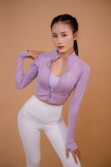 Áo khoác Tập Gym Yoga Nữ croptop khoá kéo Runy RK6