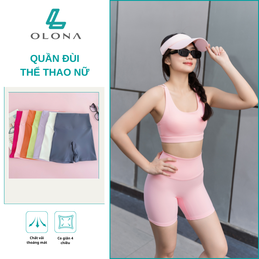 Quần đùi thể thao nữ T2 Olona tập gym, yoga