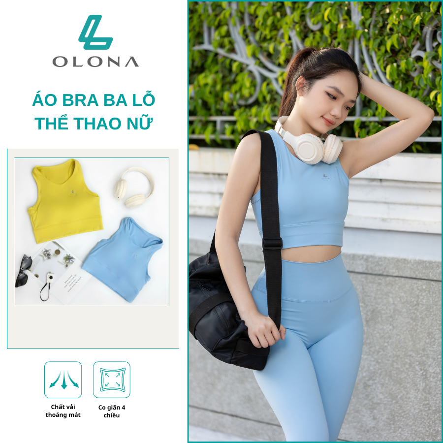 Áo Bra Tập Yoga Gym Nữ Dáng Ba Lỗ Viền Thể Thao Olona Sports Mặc Êm Tôn Dáng H7