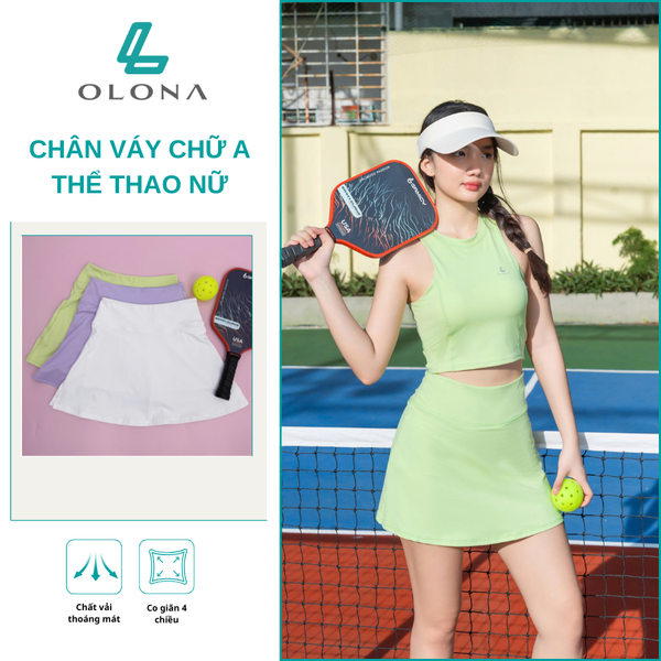 Chân Váy chữ A thể thao nữ Olona V21 pickleball, tennis