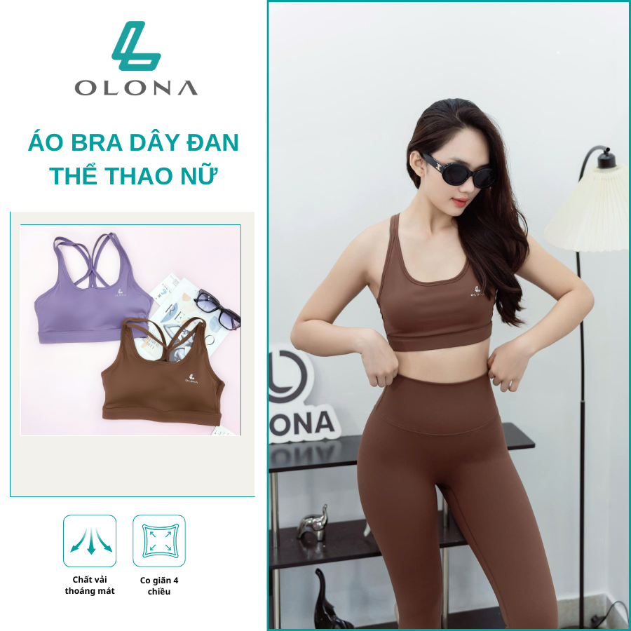 Áo Bra Thể Thao Nữ Olona Sports Dáng Ôm Co Giãn Tốt Chất Liệu Dày Dặn Mặc Cực Êm H4