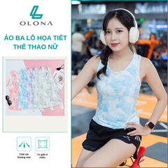 Áo Tanktop Nữ Tập Gym Olona Sports Họa Tiết Loang Màu Thoáng Khí Dáng Ôm Tôn Dáng Chuẩn H6