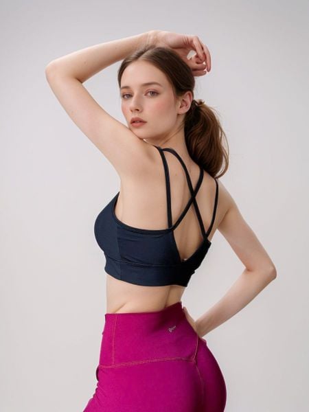 Áo bra thể thao nữ tập Yoga, Gym thiết kế dây đan basic có đệm mút đúc nâng ngực chất vải cao cấp Olona Sports R14