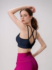 Áo bra thể thao nữ tập Yoga, Gym thiết kế dây đan basic có đệm mút đúc nâng ngực chất vải cao cấp Olona Sports R14