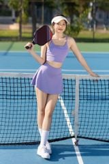 Chân váy xẻ tà thể thao pickleball, tennis nữ V17 Olona Sports 2 lớp có bảo hộ co giãn mềm mịn dày dặn