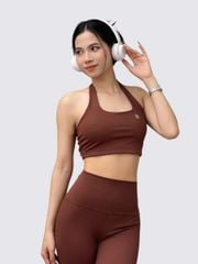 Áo bra thể thao nữ tập Yoga, Gym thiết kế cổ yếm nhún lưng có đệm mút đúc nâng ngực chất vải cao cấp Olona Sports R7
