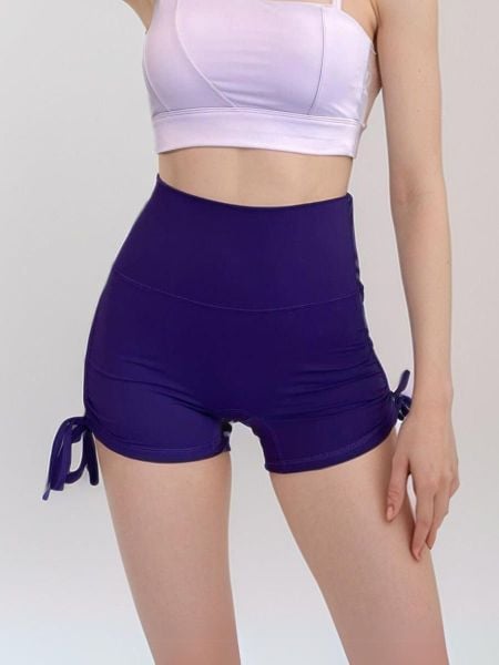Quần đùi thể thao ngắn nữ tập Yoga, Gym thiết kế đùi rút hông không có túi chất vải cao cấp thoáng khí Olona Sports S10