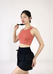 Áo croptop thể thao nữ tập Yoga, Gym có đệm mút nâng ngực chất vải cao cấp thoáng khí co giãn tốt Olona Sports A36
