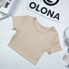 Áo croptop thể thao nữ tập Yoga, Gym thiết kế basic chất vải cao cấp thoáng mát Olona Sports RC12