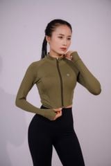 Áo khoác Tập Gym Yoga Nữ croptop khoá kéo Runy RK6