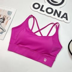Áo bra thể thao nữ tập Yoga, Gym thiết kế dây đan basic có đệm mút đúc nâng ngực chất vải cao cấp Olona Sports R14