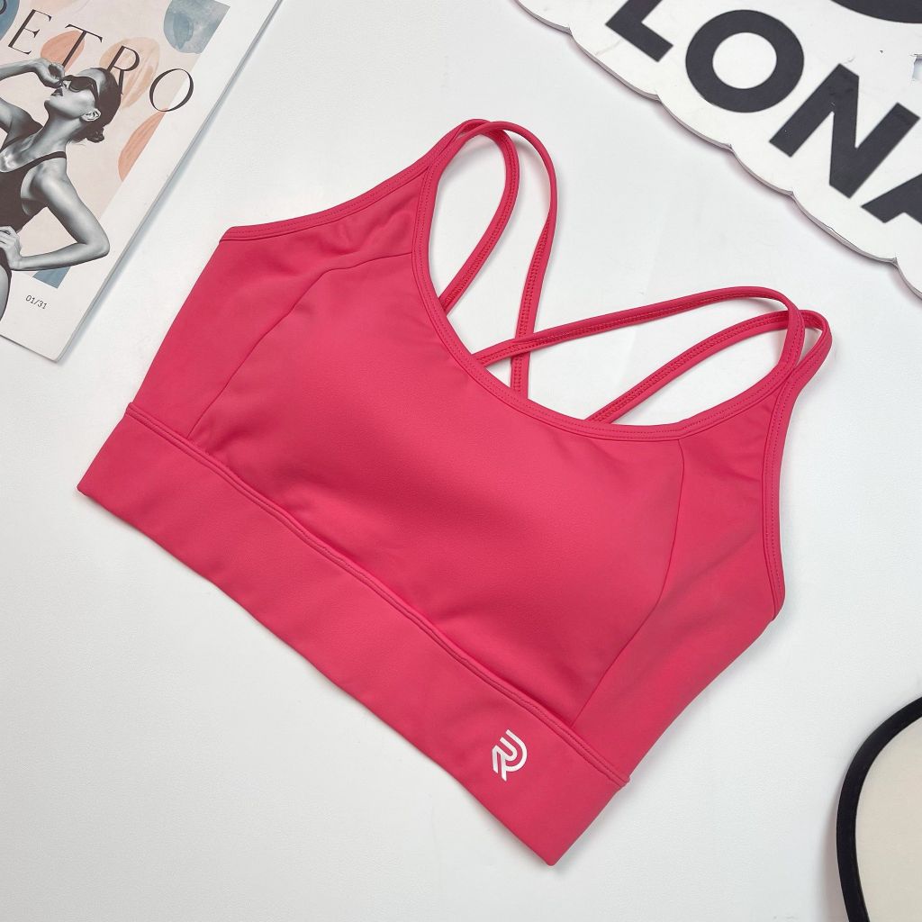 Áo bra thể thao nữ tập Yoga, Gym thiết kế dây đan basic có đệm mút đúc nâng ngực chất vải cao cấp Olona Sports R14