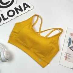 Áo bra thể thao nữ tập Yoga, Gym thiết kế dây đan basic có đệm mút đúc nâng ngực chất vải cao cấp Olona Sports R14