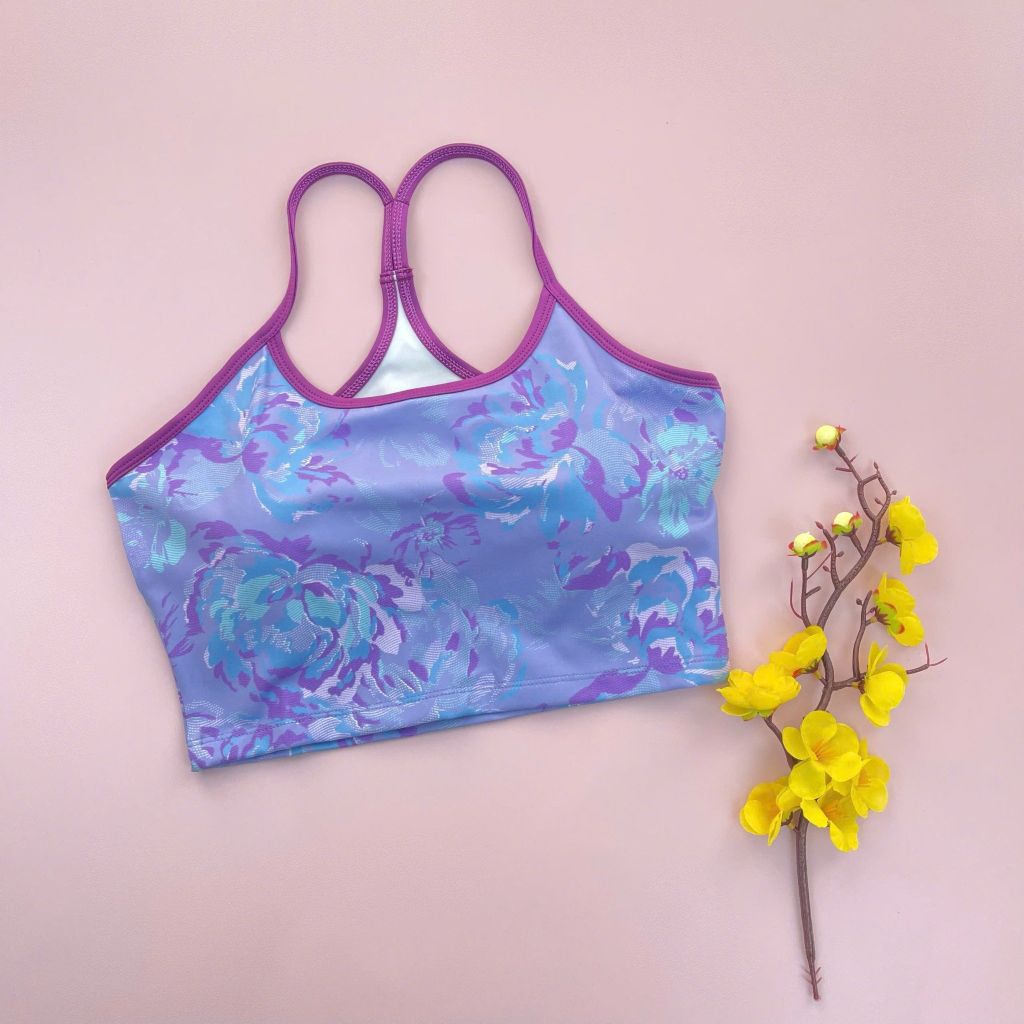 Áo bra họa tiết thể thao nữ tập gym, yoga C6 Olona Sports phối họa tiết chất lulu cao cấp co giãn 4 chiều