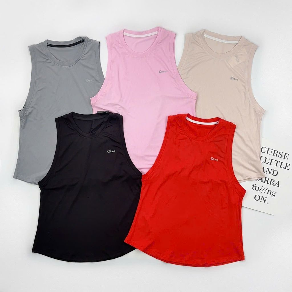 Áo tanktop nữ tập gym yoga cổ tròn sát nách C8