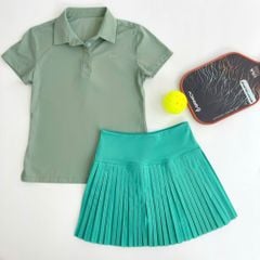 Áo thun polo thể thao nữ cổ bẻ pickleball, tennis slimfit ngắn tay chất liệu co giãn thấm hút mồ hôi C9 Olona Sports