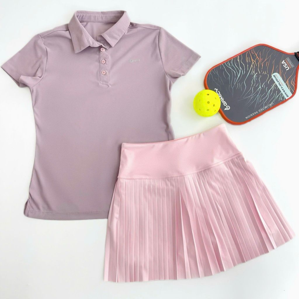 Áo thun polo thể thao nữ cổ bẻ pickleball, tennis slimfit ngắn tay chất liệu co giãn thấm hút mồ hôi C9 Olona Sports