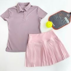 Áo thun polo thể thao nữ cổ bẻ pickleball, tennis slimfit ngắn tay chất liệu co giãn thấm hút mồ hôi C9 Olona Sports