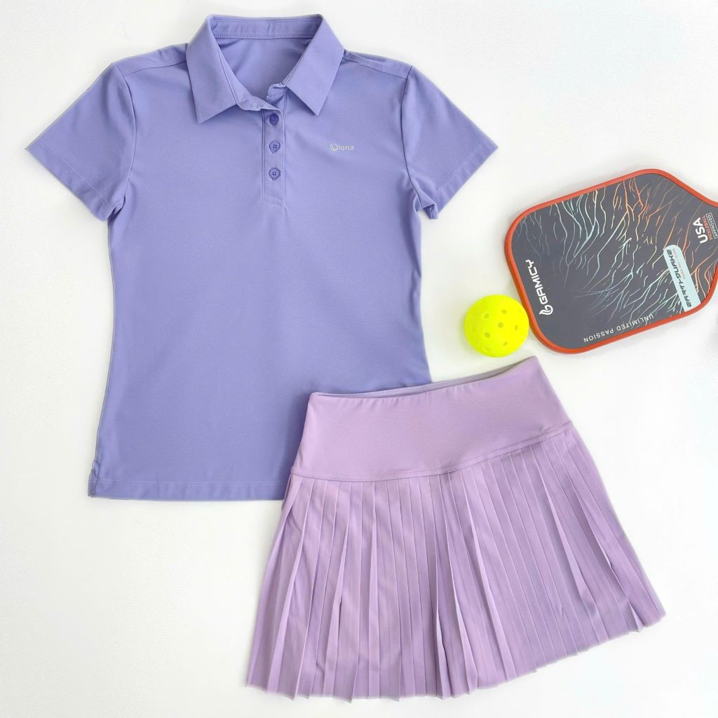 Áo thun polo thể thao nữ cổ bẻ pickleball, tennis slimfit ngắn tay chất liệu co giãn thấm hút mồ hôi C9 Olona Sports