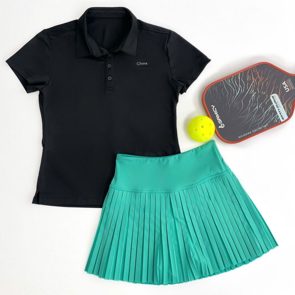 Áo thun polo thể thao nữ cổ bẻ pickleball, tennis slimfit ngắn tay chất liệu co giãn thấm hút mồ hôi C9 Olona Sports