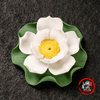  Đế Cắm Nhang Hình Bông Hoa Sen Kèm Lá Sen Gốm Sứ - Hoa Sen Sứ Thả Bể Nước Minh Đường 